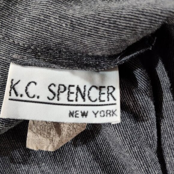 KC Spencer NY Black and Gray Long Sleeve Women's Dress Size 6 Shoulder Pads - Picture 8 of 8